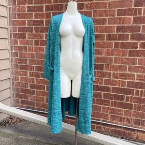 LuLaRoe Long Green Cardigan (Medium)